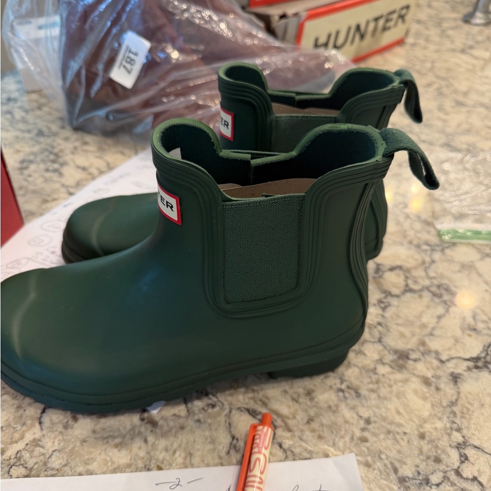 Hunter Kids Dark Green Rain Boots